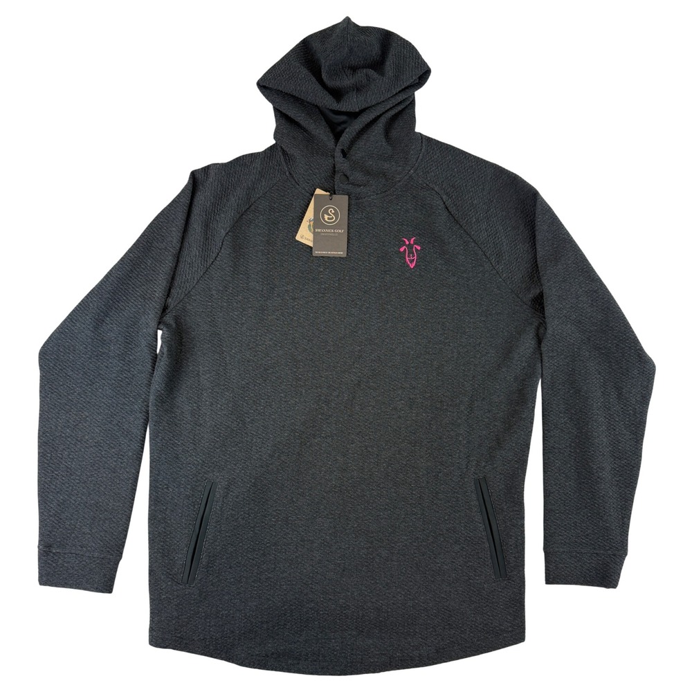 Swannies RangeGoats Camden Hoodie Mens XXL Black Heather Logo Pullover Golf NWT